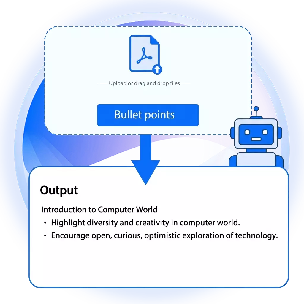 AI pdf summarizer feature: get key points