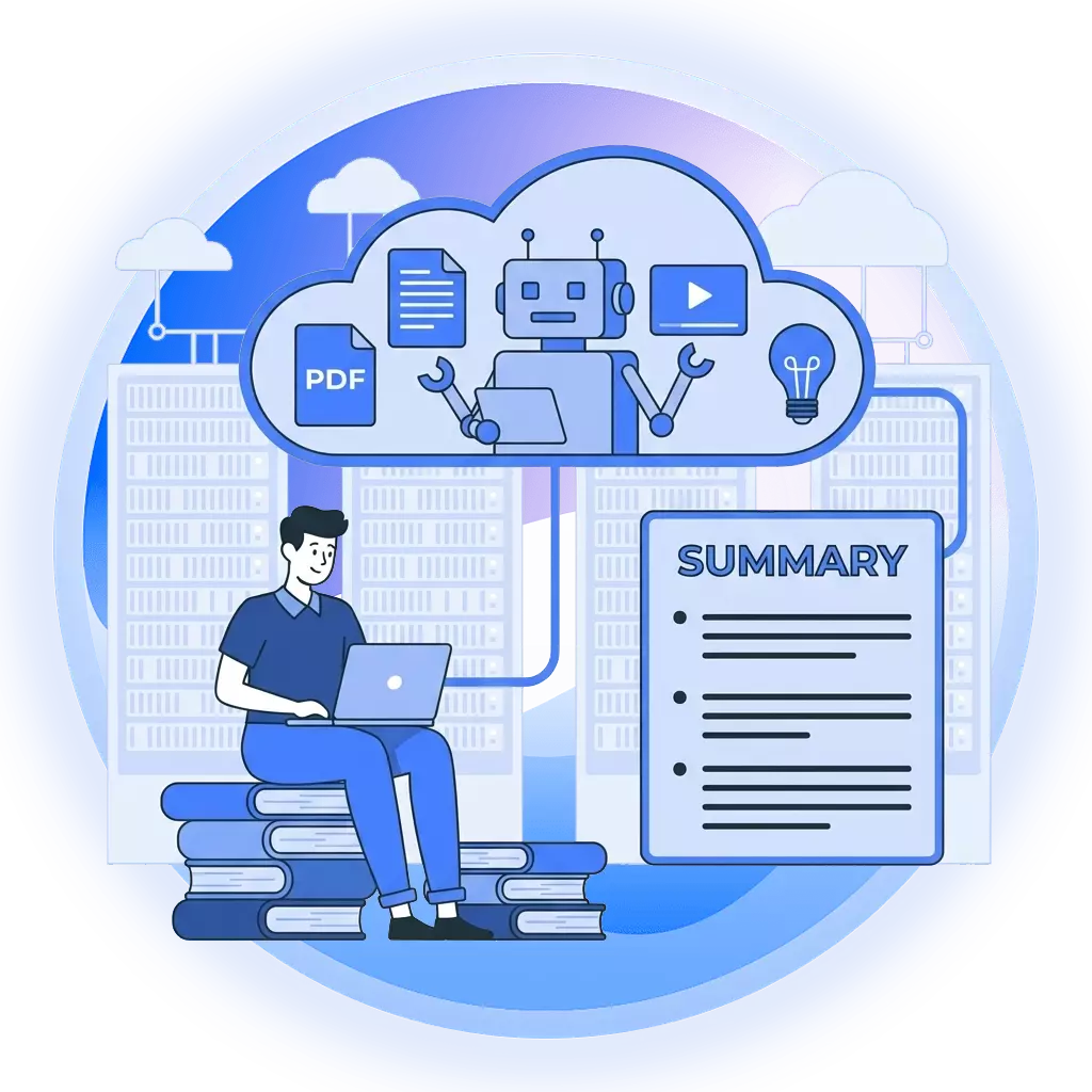 AI summarizer for text, pdf, video and article
